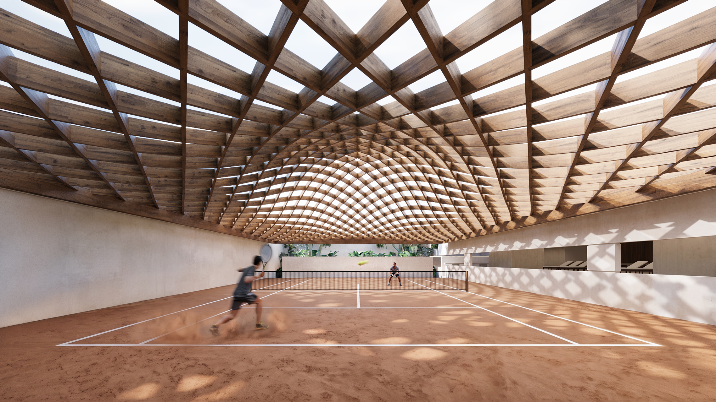 Sports court and landscaping