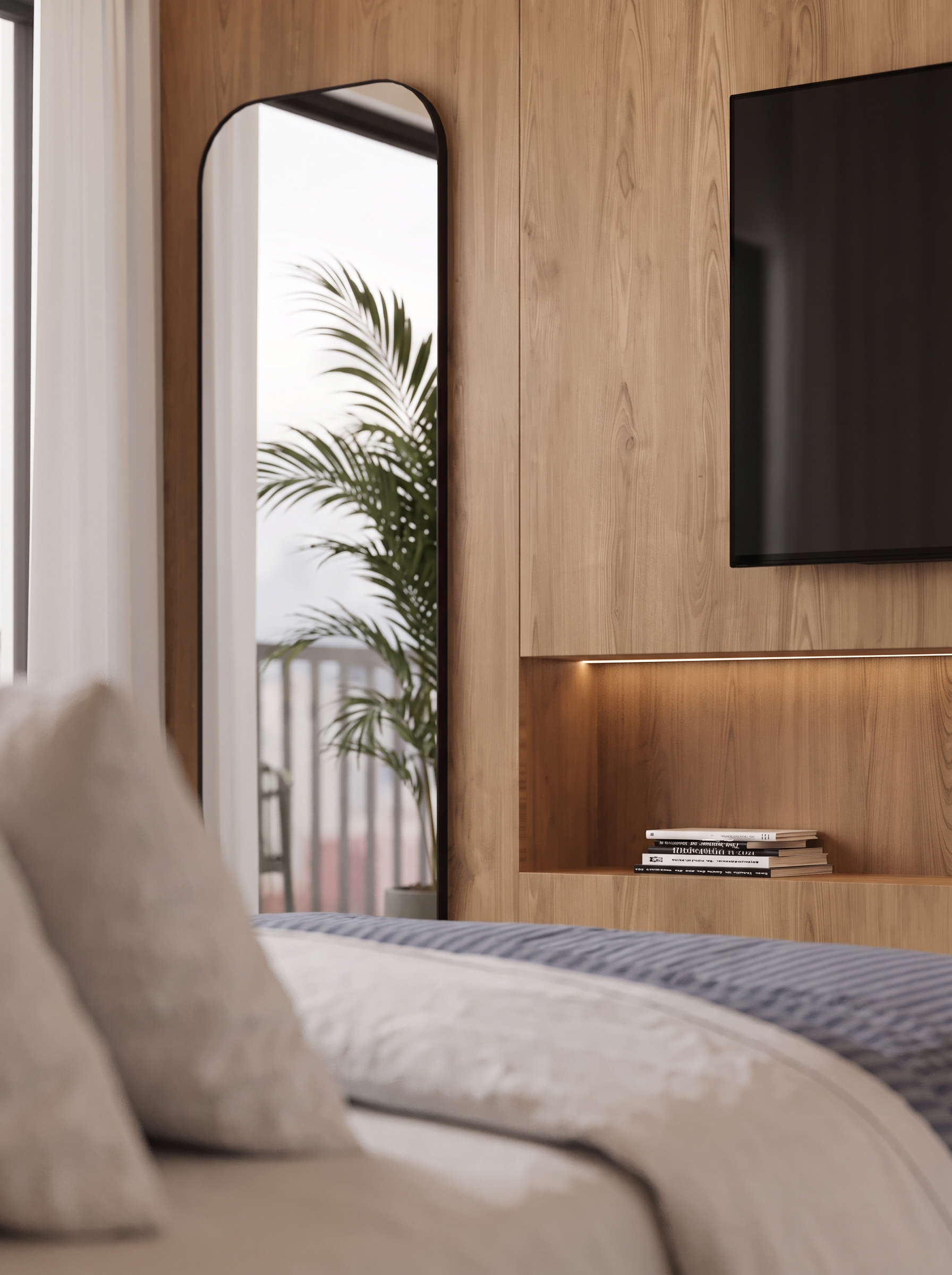 Bedroom and mirror detail