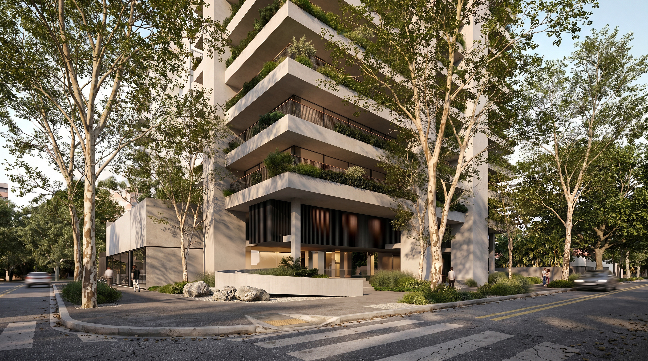 Landscaped entrance